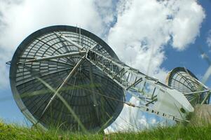 old and large disused radio antennas photo