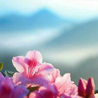 Azalea flowers burst forth, creating a delightful symphony of colors ,AI Generated photo