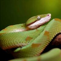 The Red-necked Keelback exhibits stunning colors, highlighted in this shot ,AI Generated photo