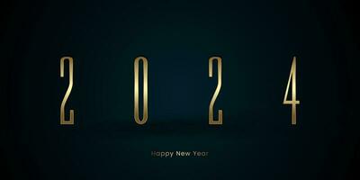 Luxury and elegrant 2024 Happy New Year banner concept, Premium 2024 New Year celebrating banner templates vector