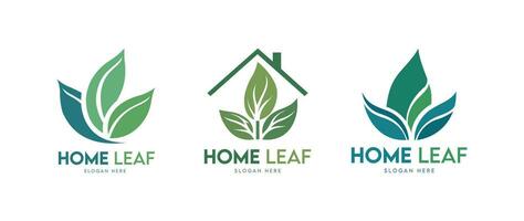 Home Leaf Logo design and logo template vector