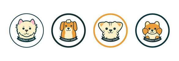 mascota tienda logo y icono diseño vector