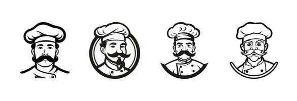 restaurantes cocinero logo y icono diseño vector