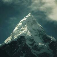 The far-reaching views from Mount Everest's peaks are a sight to behold ,AI Generated photo