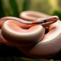 el pelota pitón suave y curvilíneo cuerpo cautiva en esta de cerca Disparo ,ai generado foto