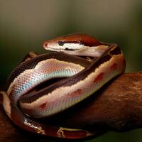 The Ball Python's markings resemble a masterpiece painted by nature ,AI Generated photo