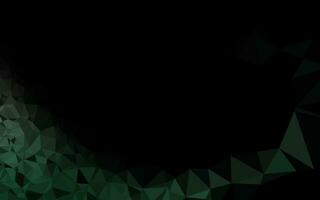 Dark Green vector shining triangular background.