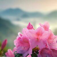 A Macro View of the Exquisite Azalea Blossom ,AI Generated photo