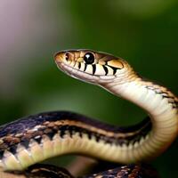 The Eastern Garter Snake charms with its understated yet unique appearance ,AI Generated photo