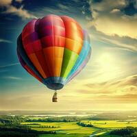 A myriad of hot air balloons create a vibrant and mesmerizing display. ,AI Generated photo