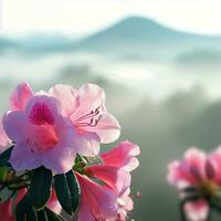 Zoomed-in on the Brilliant Colors of the Azalea Bloom ,AI Generated photo
