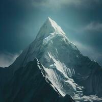 el traicionero acantilados y profundo grietas de montar Everest demanda el respeto ,ai generado foto