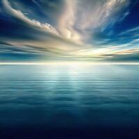 Clouds drift and flow as the ocean below remains constant ,AI Generated photo