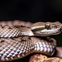 The rattlesnake's distinctive tail warns potential threats with its signature sound ,AI Generated photo