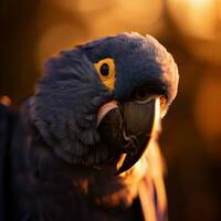 The Macaw's intelligent gaze reflects its inquisitive nature as a social bird ,AI Generated photo