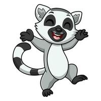 lindo, lemur, caricatura, blanco, plano de fondo vector