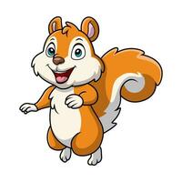 Cute squirrel cartoon on white background vector