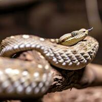 attlesnakes patiently lie in wait for unsuspecting prey to pass by ,AI Generated photo