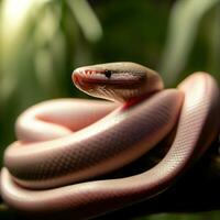 Admiring the Stunning Beauty of the Ball Python Up Close ,AI Generated photo