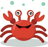 a cartoon crab with big eyes and bubbles vector
