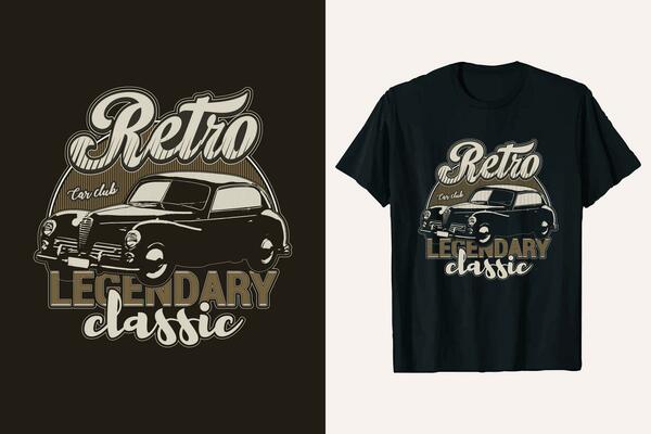 Retro Car Vector print t-shirt design.vintage tshirt vehicle cars graphic.