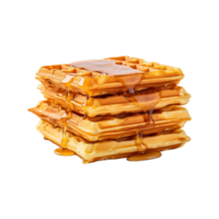 a stack of waffles with syrup on top,AI Generative png