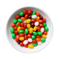 colorful jelly beans in a bowl on a transparent background,AI Generative png