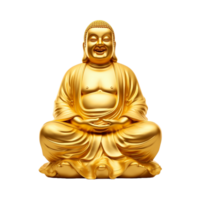 d'oro Budda statua su trasparente sfondo, ai generativo png