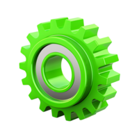 green gear wheel on transparent background,AI Generative png