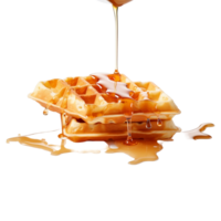 waffles and syrup png,AI Generative png