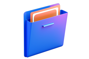 3d blue folder with an orange and blue folder inside,AI Generative png