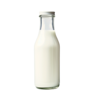 un botella de Leche en un transparente fondo generativo png