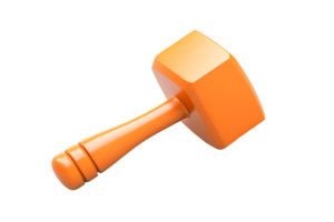 an orange hammer on a transparent background,AI Generative png