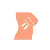 breast implants vector icon on white