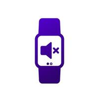 mute, sound off icon with a smartwatch vector