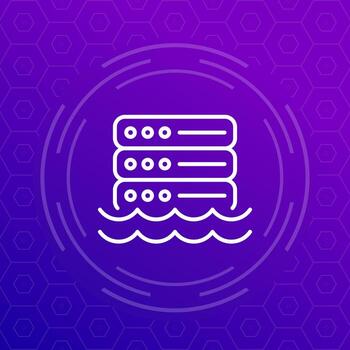 datos lago línea icono para web vector