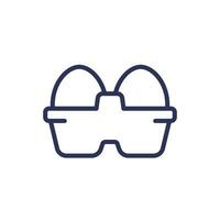 eggs in box line icon on white vector