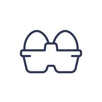 eggs in box line icon on white vector