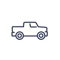 pickup truck line icon, off-road vehicle vector