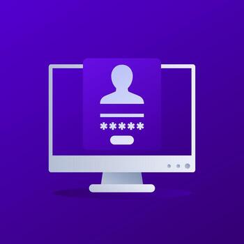 acceso, autenticación y contraseña acceso vector ilustración