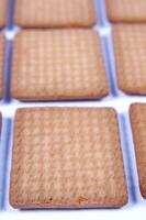 a pile of biscuits on a white background photo