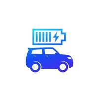 car charging a battery icon with suv vector
