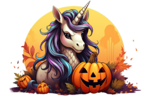 enhörning halloween pumpa png,ai generativ png