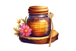 watercolor jar of honey png download,AI Generative