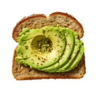 gesund Avocado Toast zum Frühstück oder Mittagessen mit Roggen Brot, ai generativ png