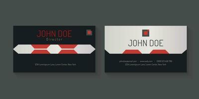 Modern Business Card in Red and Black Colors Creative Card Design vector