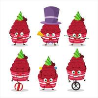 Cartoon character of ice cream raspberry cup with various circus shows vector