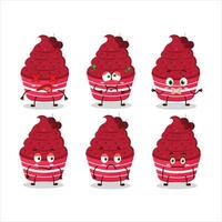 Ice cream raspberry cup cartoon character with nope expression vector