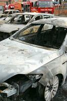 fire in a number of cars photo