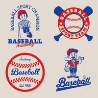 conjunto de béisbol logo colección en Clásico retro vector